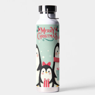 Frohe Weihnachtsschneepinguine Trinkflasche