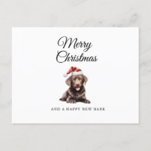Frohe Weihnachtsschokolade Labrador Feiertag Postk