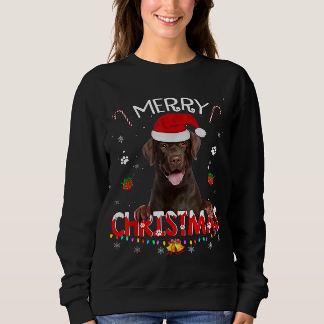 Frohe Weihnachtsschokolade Labrador Hunde Weihnach Sweatshirt (Vorderseite)