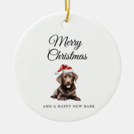 Frohe Weihnachtsschokolade Labrador Keramik Keramik Ornament