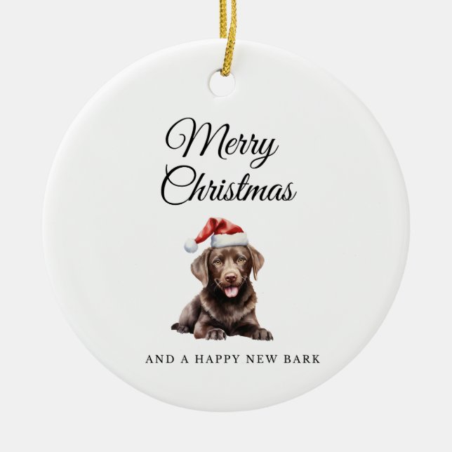 Frohe Weihnachtsschokolade Labrador Keramik Keramik Ornament (Vorne)