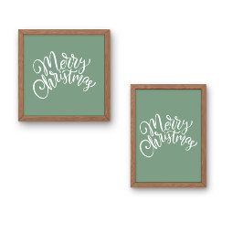 Frohe Weihnachtsschrift grün Poster