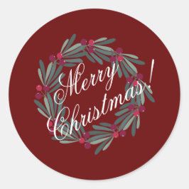 Frohe Weihnachtsschrift Hübsche Feiertage Rot Runder Aufkleber