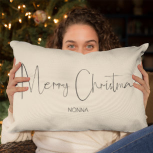 Frohe Weihnachtsschrift   Minimalistische Weihnach Lendenkissen