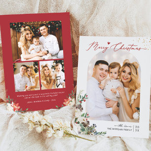 Frohe Weihnachtsschrift Moderne Bogenform 4 Foto Feiertagskarte