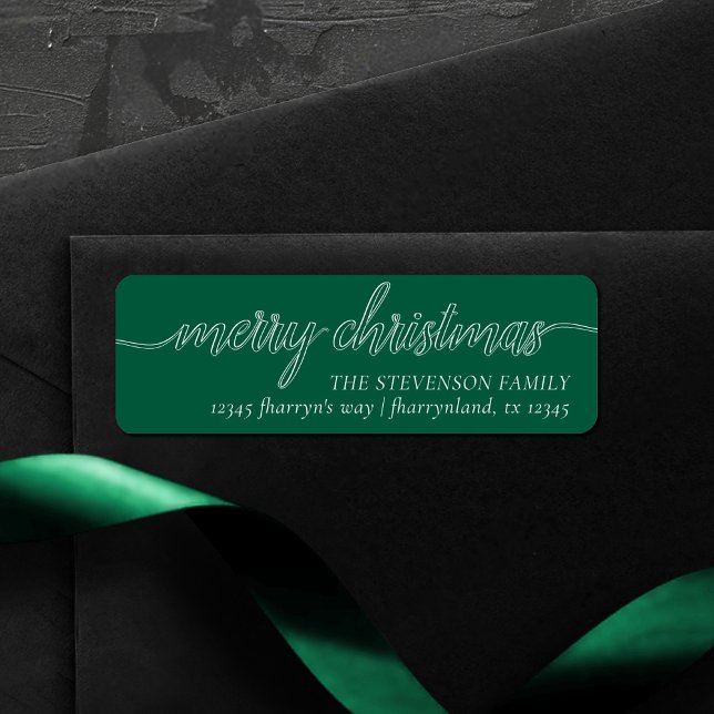 Frohe Weihnachtsschrift | Moderne Grüne Adresse (Von Creator hochgeladen)