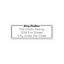 Frohe Weihnachtsschrift Name und Rücksendeadresse