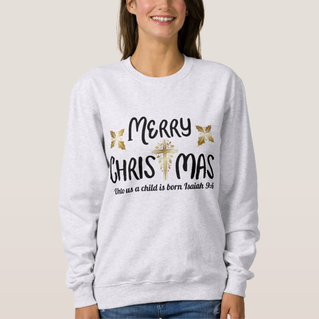 Frohe Weihnachtsschrift Sweatshirt (Vorderseite)