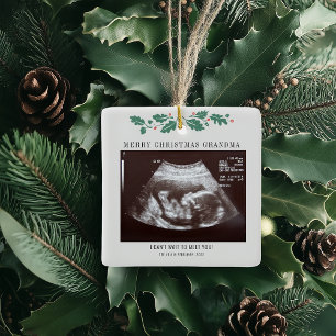 Frohe Weihnachtsschwangerschaft Ultrasound Foto Om Keramikornament