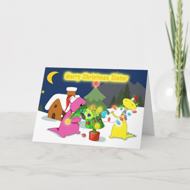 Frohe Weihnachtsschwester Feiertagskarte (Vorderseite)