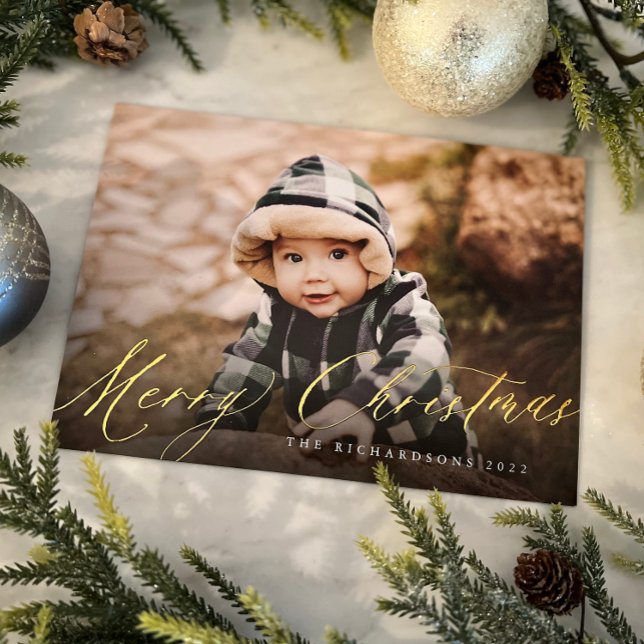 Frohe Weihnachtsskriptkarte Folien Feiertagskarte (Von Creator hochgeladen)