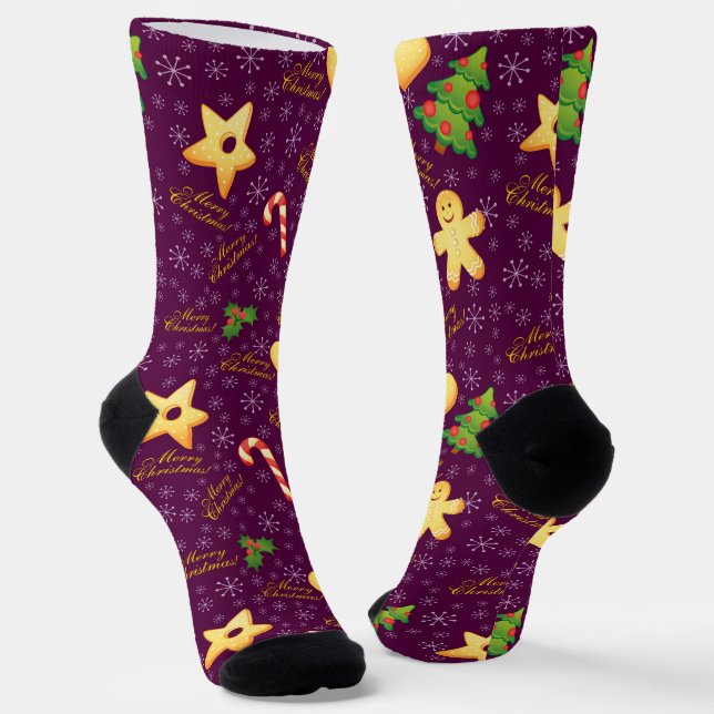 Frohe Weihnachtssocken #2 Socken (Gewinkelt)