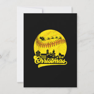 Frohe WeihnachtsSoftball Santa Elf Reindeer Baseba Einladung