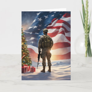 Frohe Weihnachtssoldat - geklappte Grußkarte Karte