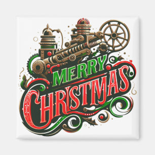 Frohe Weihnachtsstampunk Magnet