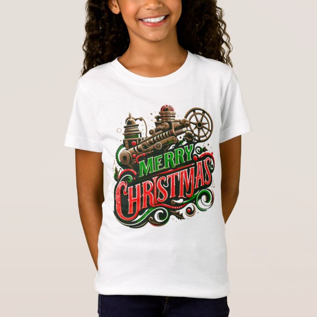 Frohe Weihnachtsstampunk T-Shirt (Vorderseite)