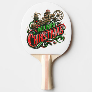 Frohe Weihnachtsstampunk Tischtennis Schläger