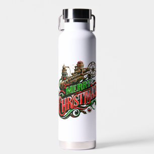 Frohe Weihnachtsstampunk Trinkflasche