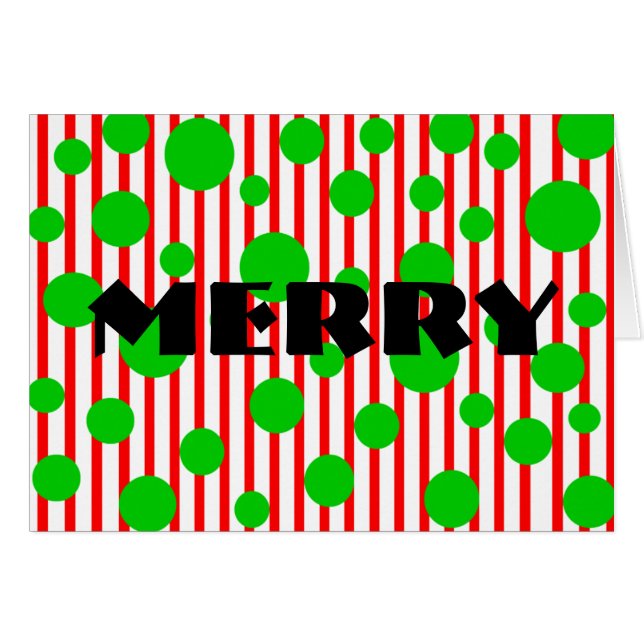 Frohe Weihnachtsstreifen und Punkte (Vorderseite (Horizontal))