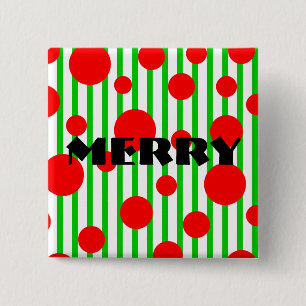 Frohe Weihnachtsstreifen und Punkte Button