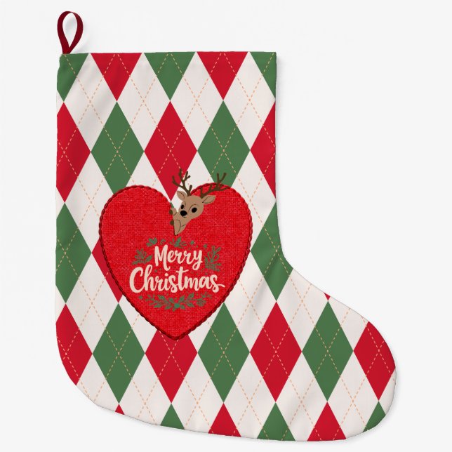 Frohe Weihnachtsstrumpf Großer Weihnachtsstrumpf (Vorderseite)