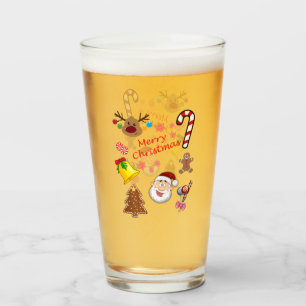 Frohe Weihnachtssymbole Glass Glas