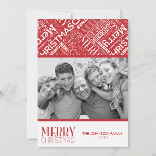 Frohe Weihnachtstext Design 12x18 Flat Card Feiertagskarte