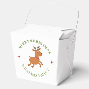 Frohe Weihnachtstext Rentiere weiß Geschenkschachtel