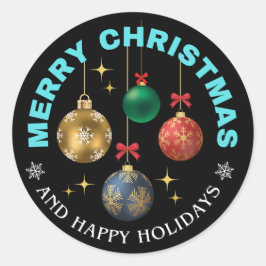 Frohe Weihnachtsticker Runder Aufkleber