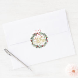 Frohe Weihnachtstickerstickerei Runder Aufkleber