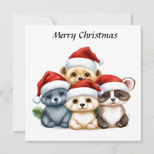 Frohe Weihnachtstiere Feiertagskarte
