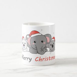 Frohe Weihnachtstiere Niedliche Tiere Cof Kaffeetasse