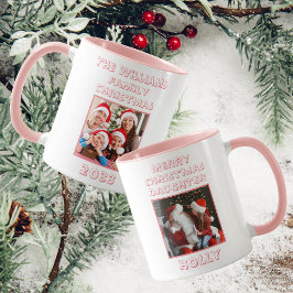 Frohe Weihnachtstochter Foto Rosa & Weiß Tasse