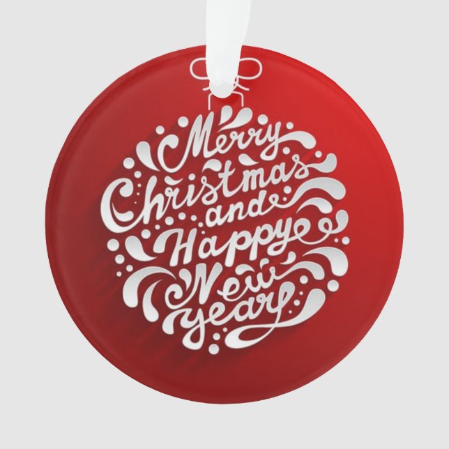 Frohe Weihnachtstypografie Design Ornament (Vorderseite)
