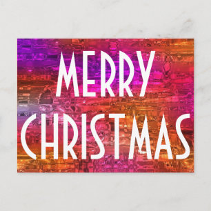 Frohe Weihnachtstypografie farbenfroh rosa Orange Feiertagspostkarte