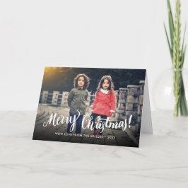 Frohe Weihnachtstypografie Personalisiertes Foto Feiertagskarte
