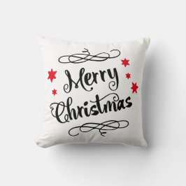 Frohe Weihnachtstypografie Red White Kissen