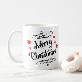 Frohe Weihnachtstypografie Red White Tasse