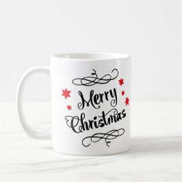 Frohe Weihnachtstypografie Red White Tasse