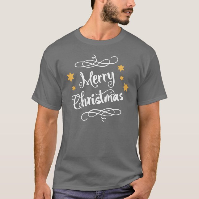Frohe Weihnachtstypografie T-Shirt (Vorderseite)