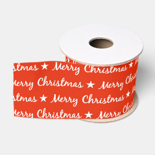 Frohe Weihnachtstypografie Weißes Rotes Muster Ripsband
