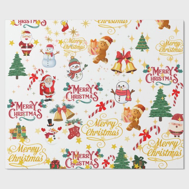 frohe weihnachtsverpackung geschenkpapier (Flach)