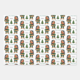 Frohe Weihnachtswache und Baumfreude Geschenkpapier Set