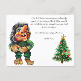 Frohe Weihnachtswache und Baumfreude Postkarte