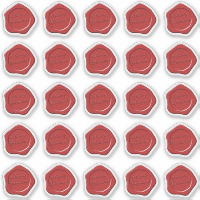 Frohe Weihnachtswachs-Siegel-Aufkleber Aufkleber (Vorderseite)
