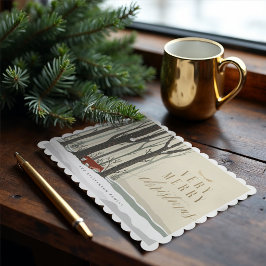 Frohe Weihnachtswald Winterwald Fox Foto Feiertagskarte