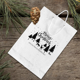 Frohe Weihnachtswaldtiere, Hirsche und Bäume Gummistempel