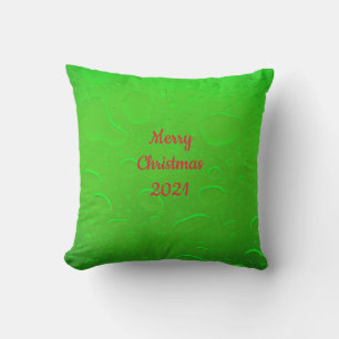 Frohe Weihnachtswasserfallen Abstrakt Neon Green R Kissen
