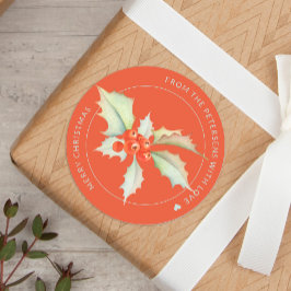 Frohe Weihnachtswasserfarbe Heilig personalisiert  Runder Aufkleber