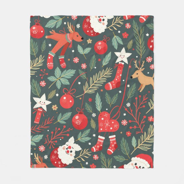Frohe Weihnachtsweihe Fleecedecke (Vorderseite)